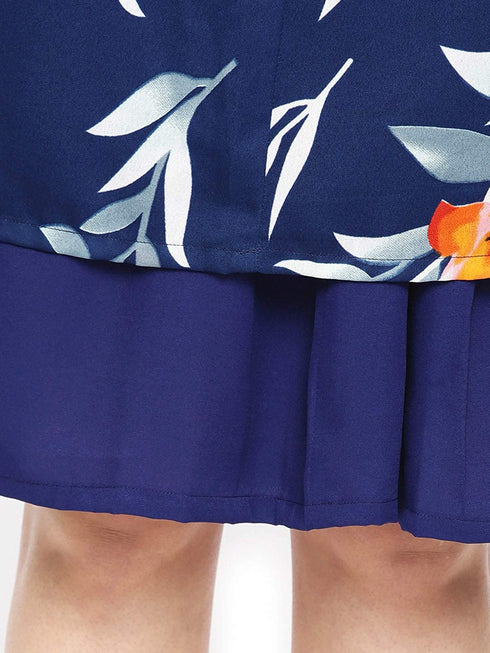 TULIP PRINT BOX PLEAT MIDI SKIRT