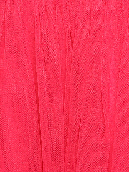 HOT PINK PLEATED TULLE SKIRT