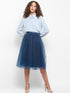 TEAL PLEATED TULLE SKIRT