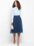 TEAL PLEATED TULLE SKIRT