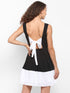 MONOCHROME BACK-TIE MINI DRESS