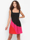 COLORBLOCK BACK-TIE MINI DRESS