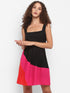COLORBLOCK BACK-TIE MINI DRESS