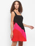 COLORBLOCK BACK-TIE MINI DRESS