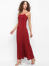 SPAGHETTI THIGH SLIT BACK-TIE MAXI DRESS