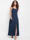 SPAGHETTI THIGH SLIT BACK-TIE MAXI DRESS