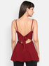 MAROON BOW BACK SPAGHETTI TOP