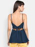 TEAL BOW BACK SPAGHETTI TOP