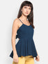TEAL BOW BACK SPAGHETTI TOP