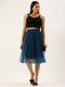 TEAL PLEATED TULLE SKIRT