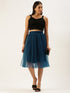 TEAL PLEATED TULLE SKIRT