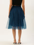 TEAL PLEATED TULLE SKIRT