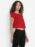 RED RUCHED BACK CROP TOP