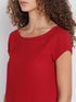 RED RUCHED BACK CROP TOP