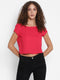 PINK RUCHED BACK CROP TOP