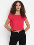 PINK RUCHED BACK CROP TOP
