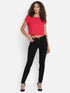 PINK RUCHED BACK CROP TOP