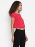 PINK RUCHED BACK CROP TOP
