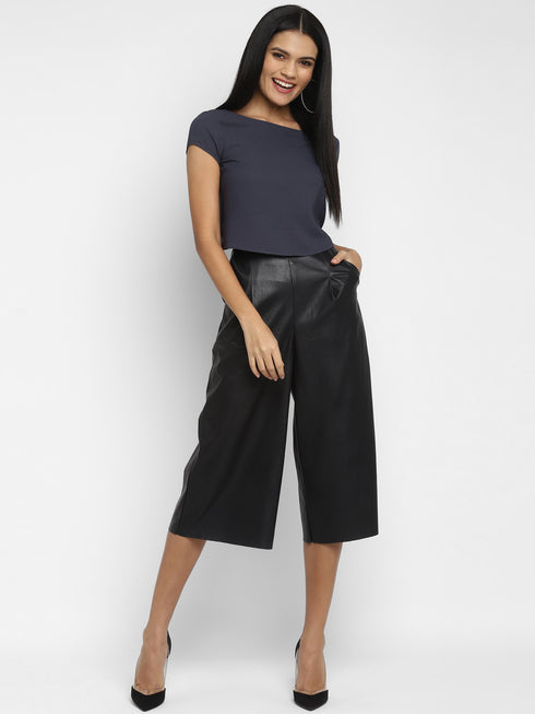 GREY RUCHED BACK CROP TOP