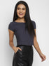 GREY RUCHED BACK CROP TOP