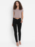 TAUPE RUCHED BACK CROP TOP