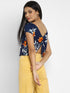FLORAL RUCHED BACK CROP TOP
