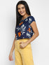 FLORAL RUCHED BACK CROP TOP