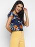 FLORAL RUCHED BACK CROP TOP