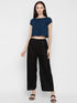 TEAL RUCHED BACK CROP TOP